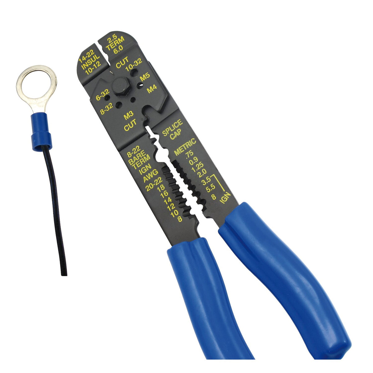 Standard Connectors ring terminal PVC crimp - Blue 9.52mm - 100 stk