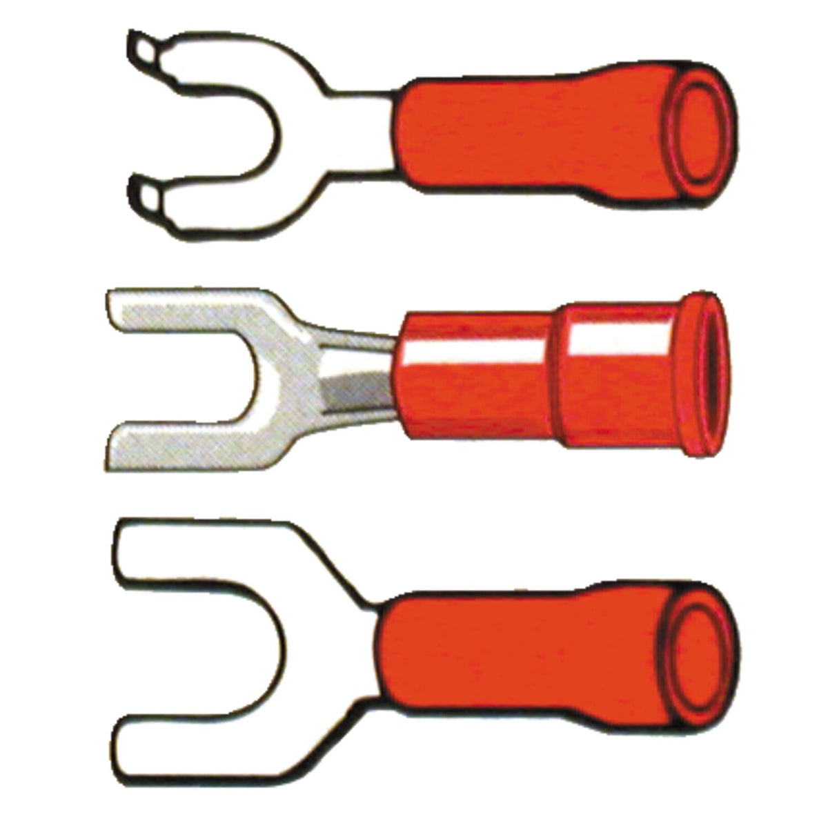 Standard Connectors spade terminal PVC crimp - Red 3.5mm - 100 stk