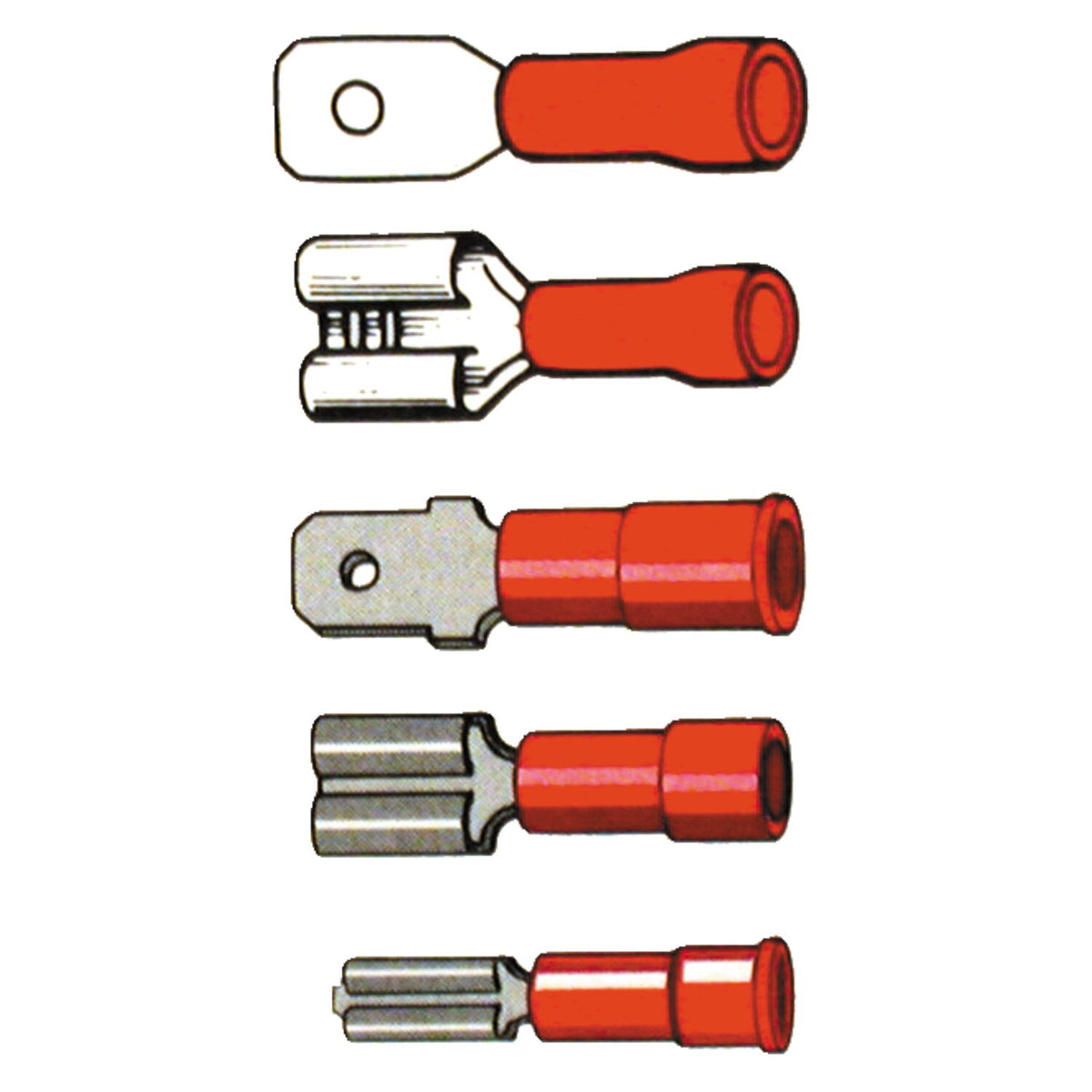 Standard Connectors slide-on terminal PVC crimp - Red 1/4" male - 100 stk