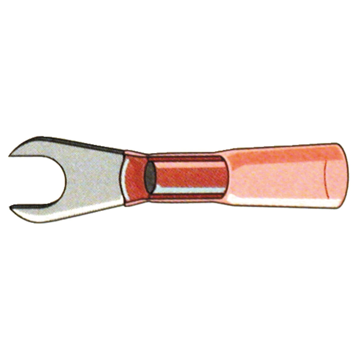 Standard Co Spade terminal connectors #6 - Red - 25 stk