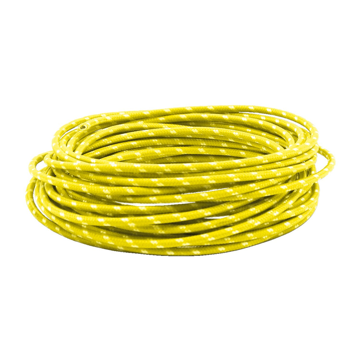 MCS Classic cloth covered wiring 25ft - roll - Yellow/white - 25 stk