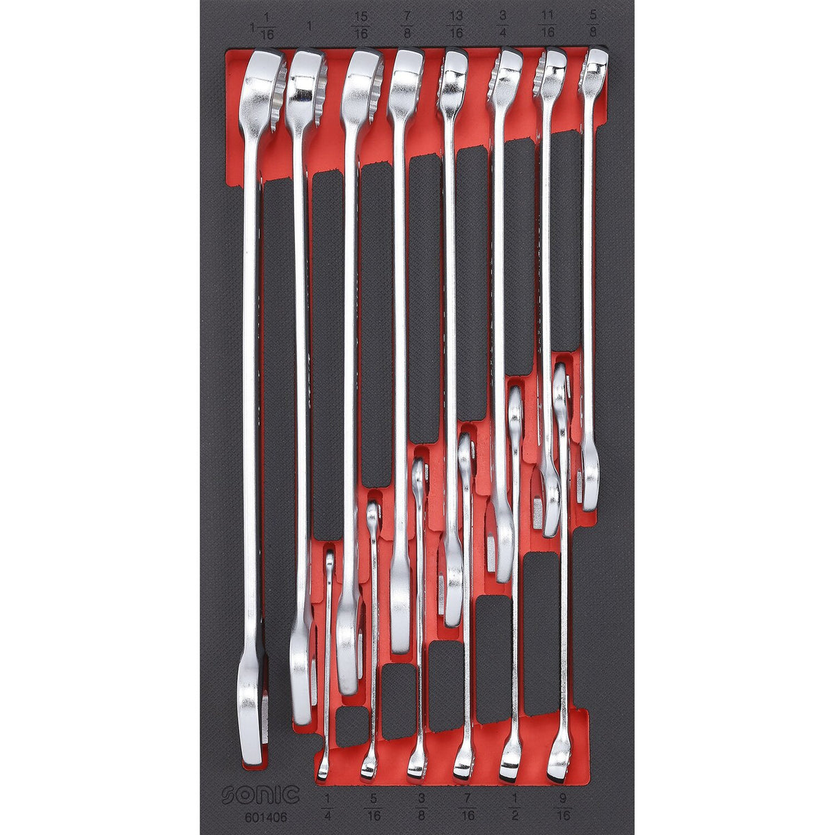 Sonic open/box end wrenches - 14-piece - US/SAE sizes