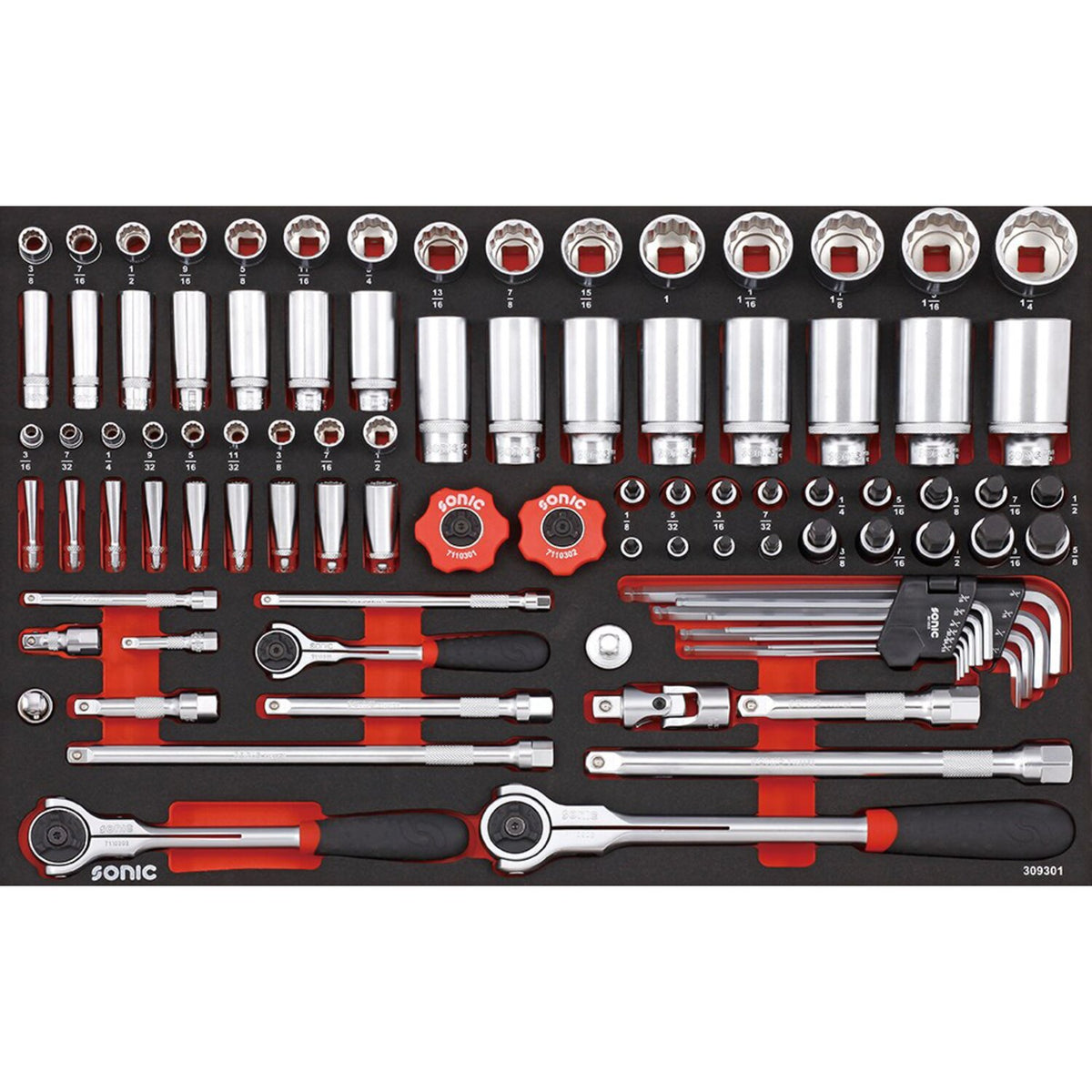 Sonic socket & bit socket set 93-piece - US/SAE sizes