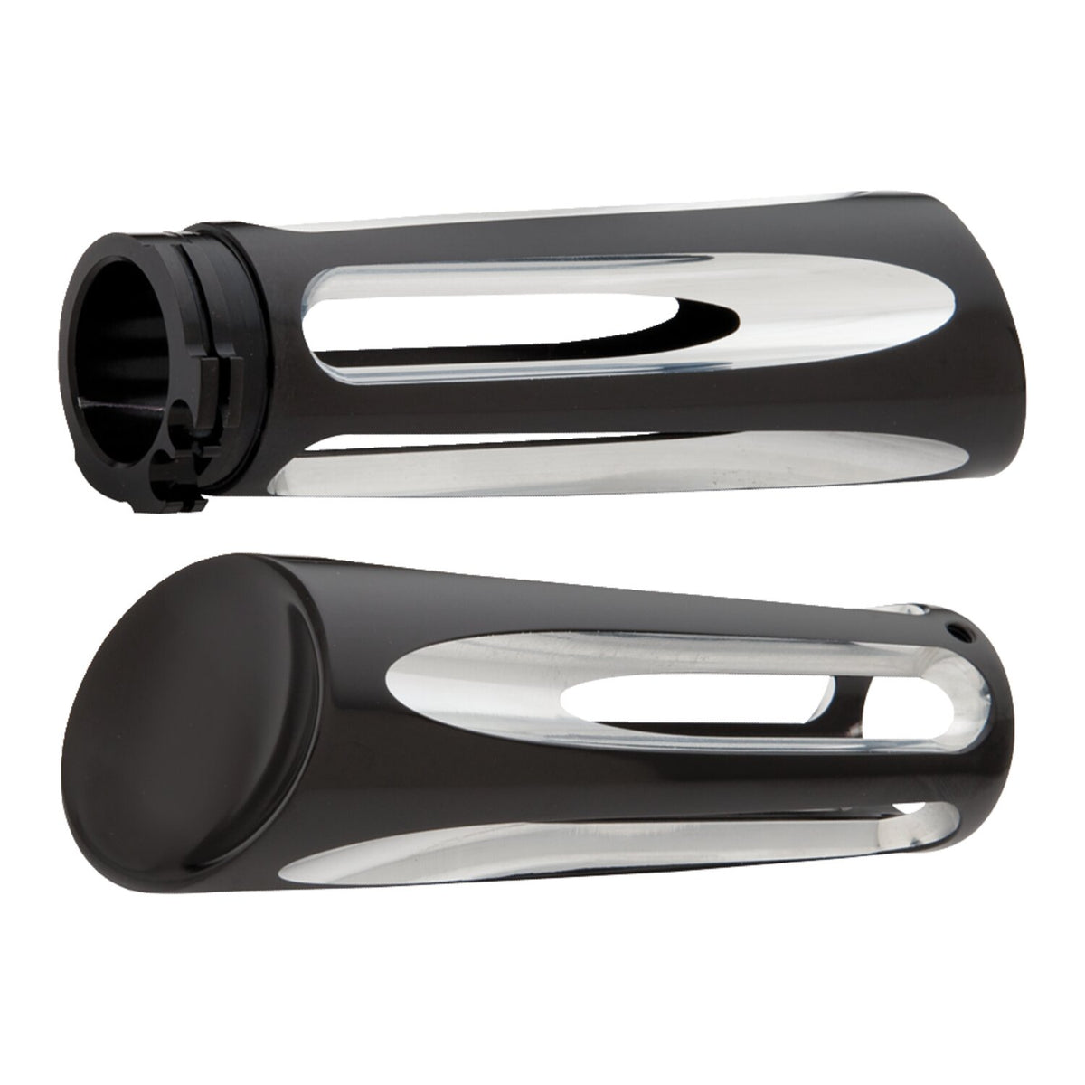 Arlen Ness billet Deep Cut handlebar grips - Black