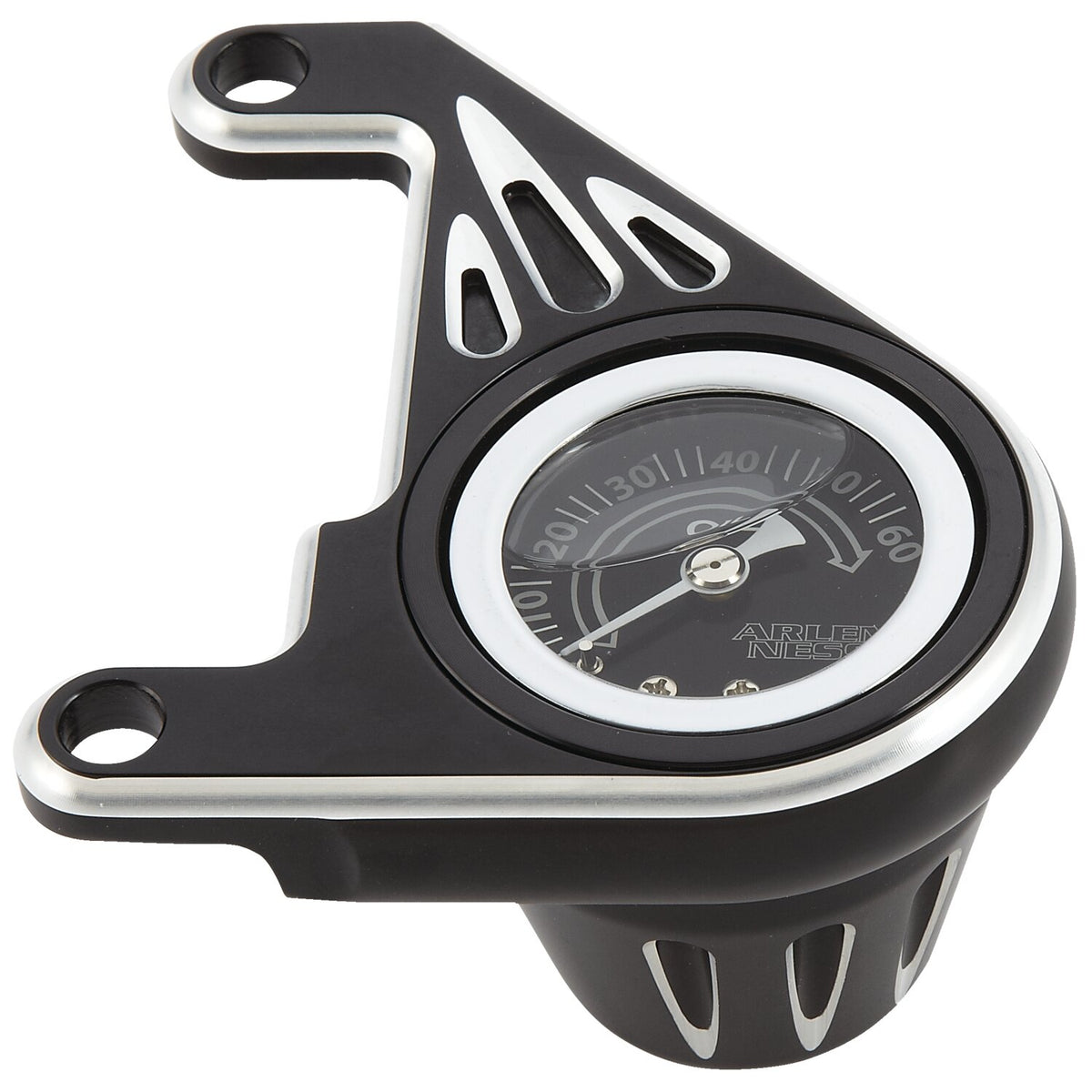 Arlen Ness oil pressure gauge kit - Deep Cut black