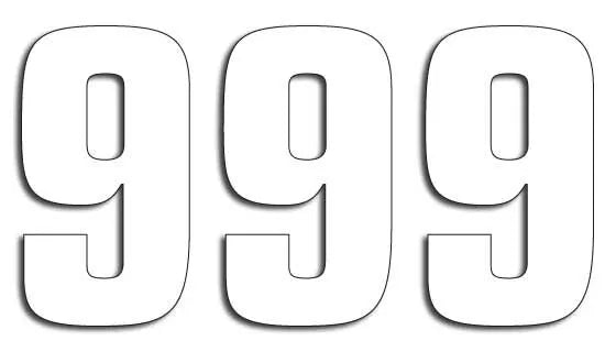 Blackbird Racing Number Plate Graphic - '9' - 3 Pack