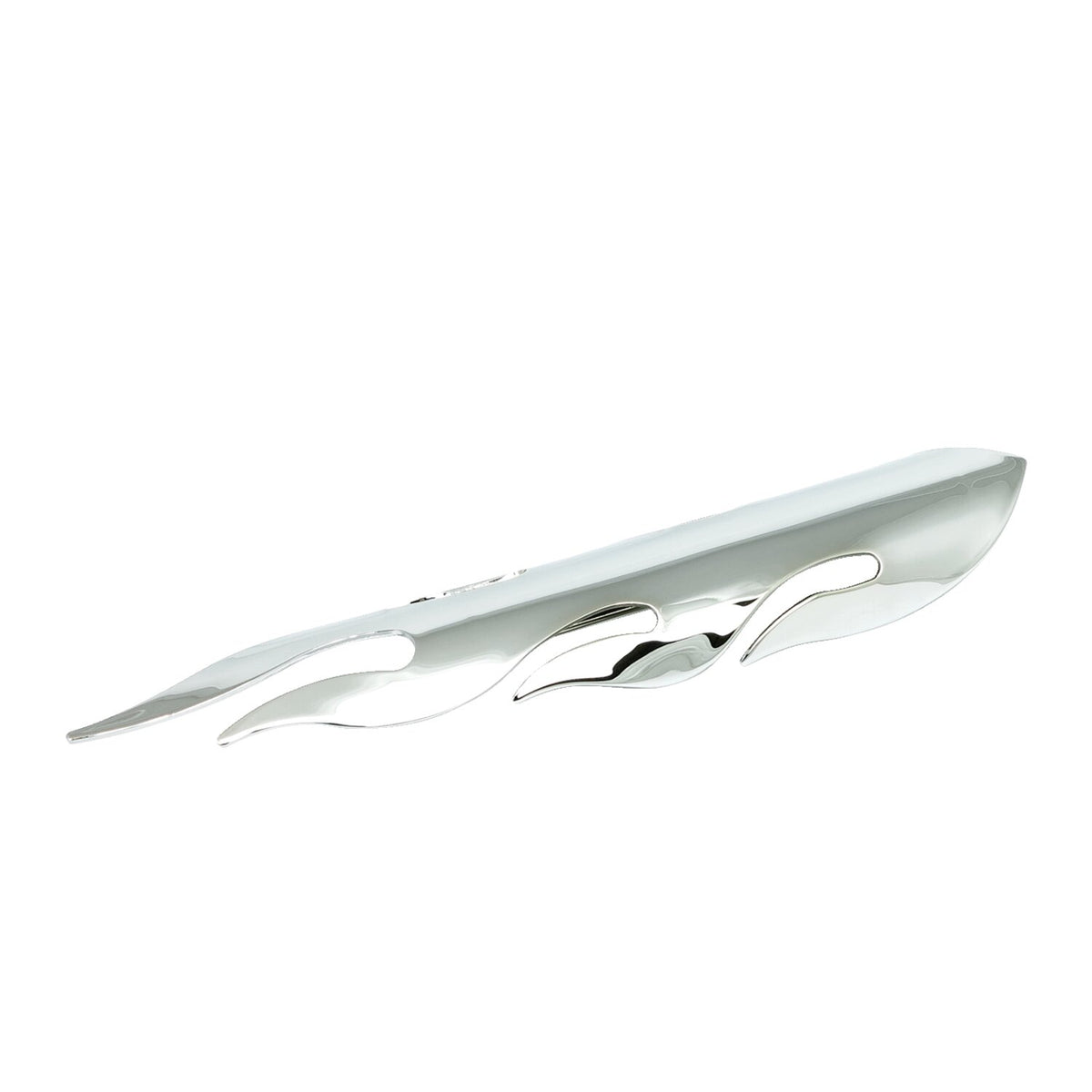 MCS Flamed heat shield set 12" long chrome