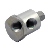 MCS Dual oil pressure gauge adapter - Clear aluminum