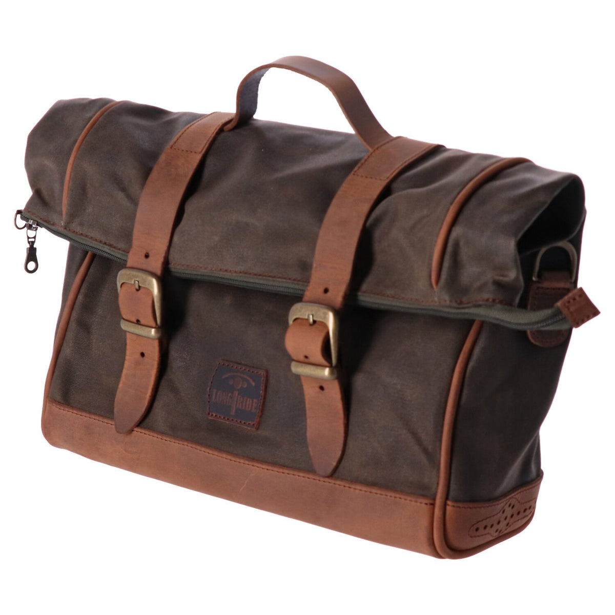 Longride click-on Old Chopper saddlebag waxed cotton - Khaki