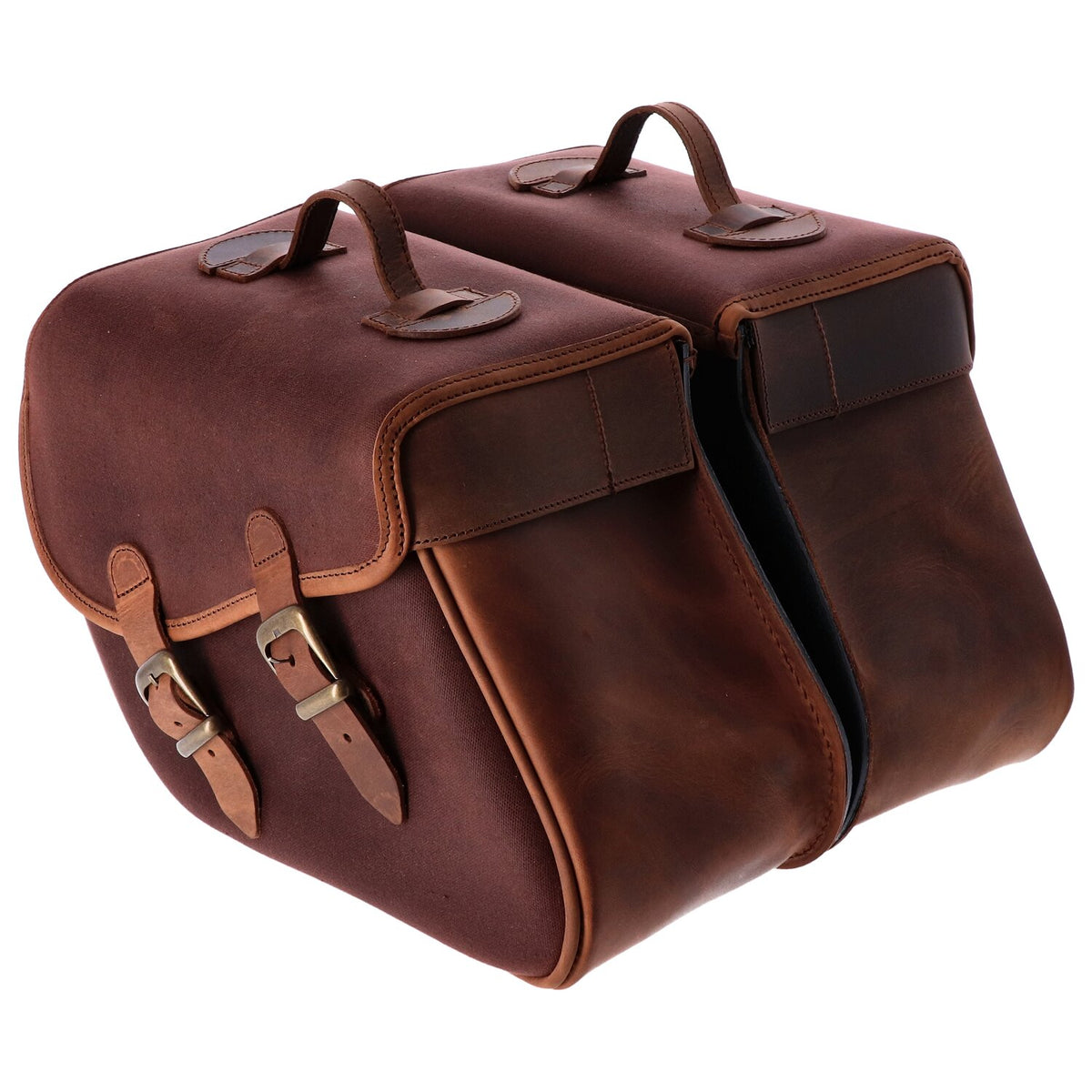 Longride waxed cotton saddlebags - Brown