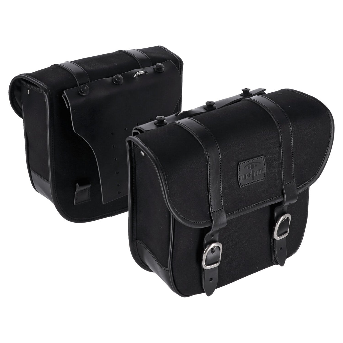 Longride Throw over saddlebags waxed cotton - Black