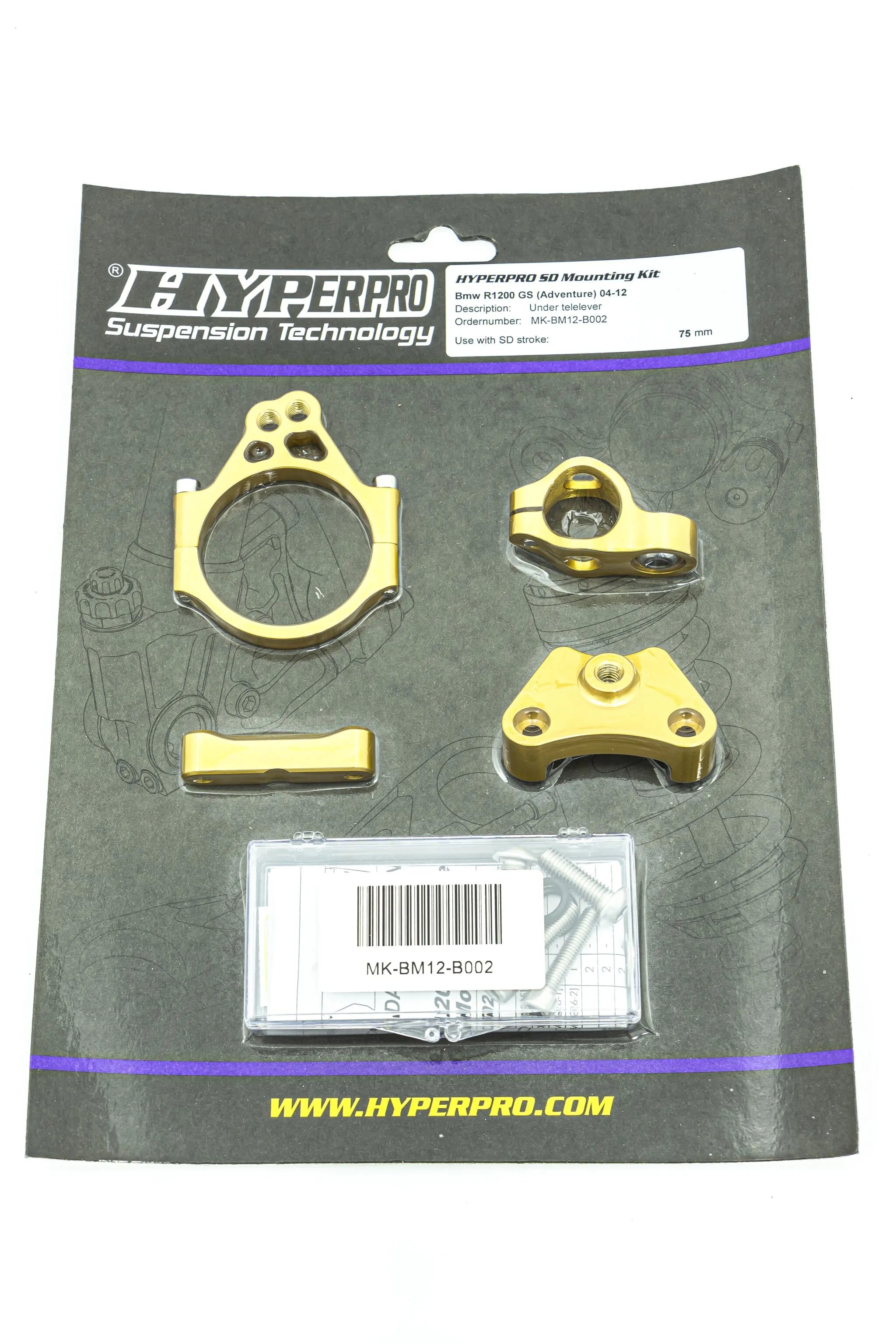 Hyperpro Steering Damper Mounting Kit Gold