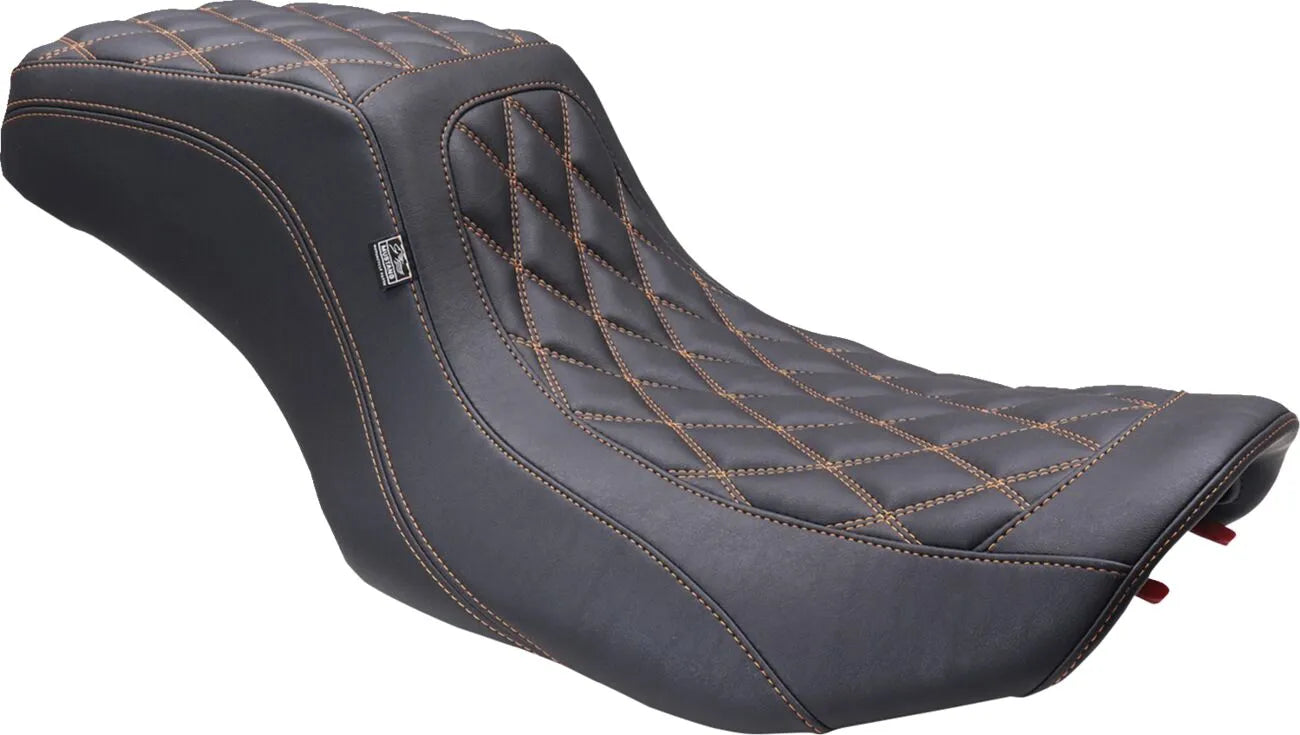 Mustang Double Diamond Squareback Seat - For Harley Davidson