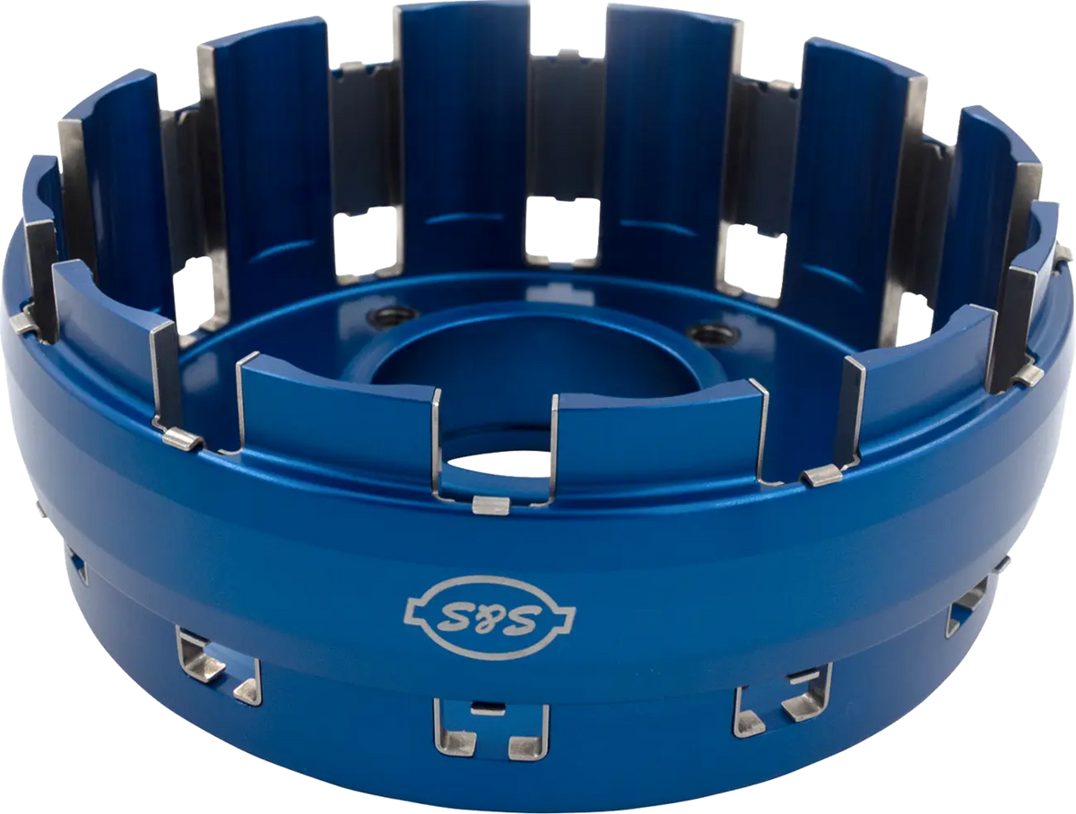 S&S Cycle M8 Billet Clutch Basket Kit Blue for Harley Davidson