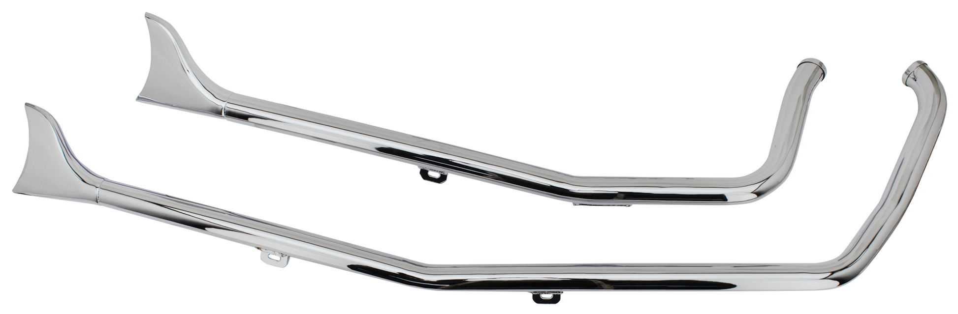 V-Twin Chrome Upsweep Fishtail Drag Pipes – Exhaust