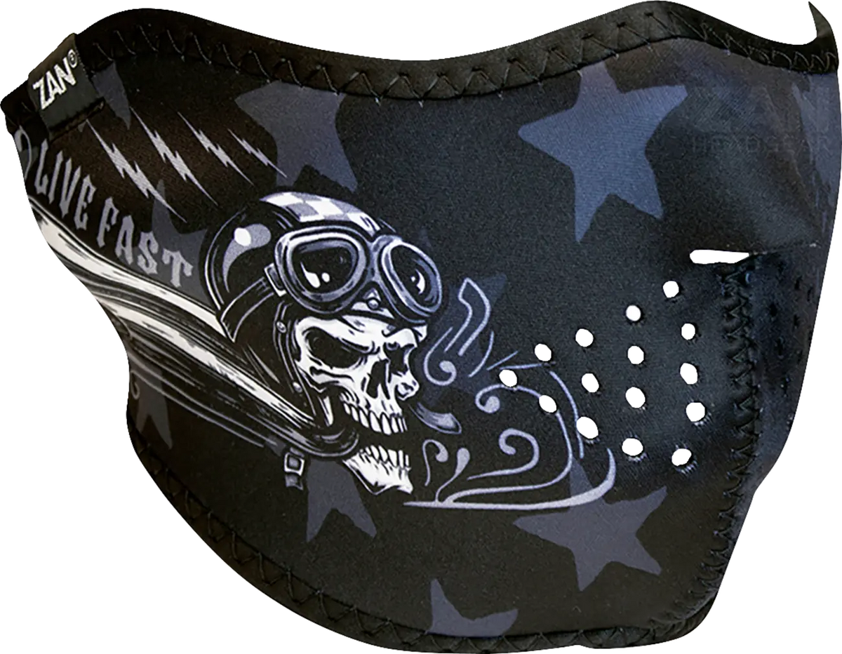 Zan Headgear Neoprene Half Mask Skull Live