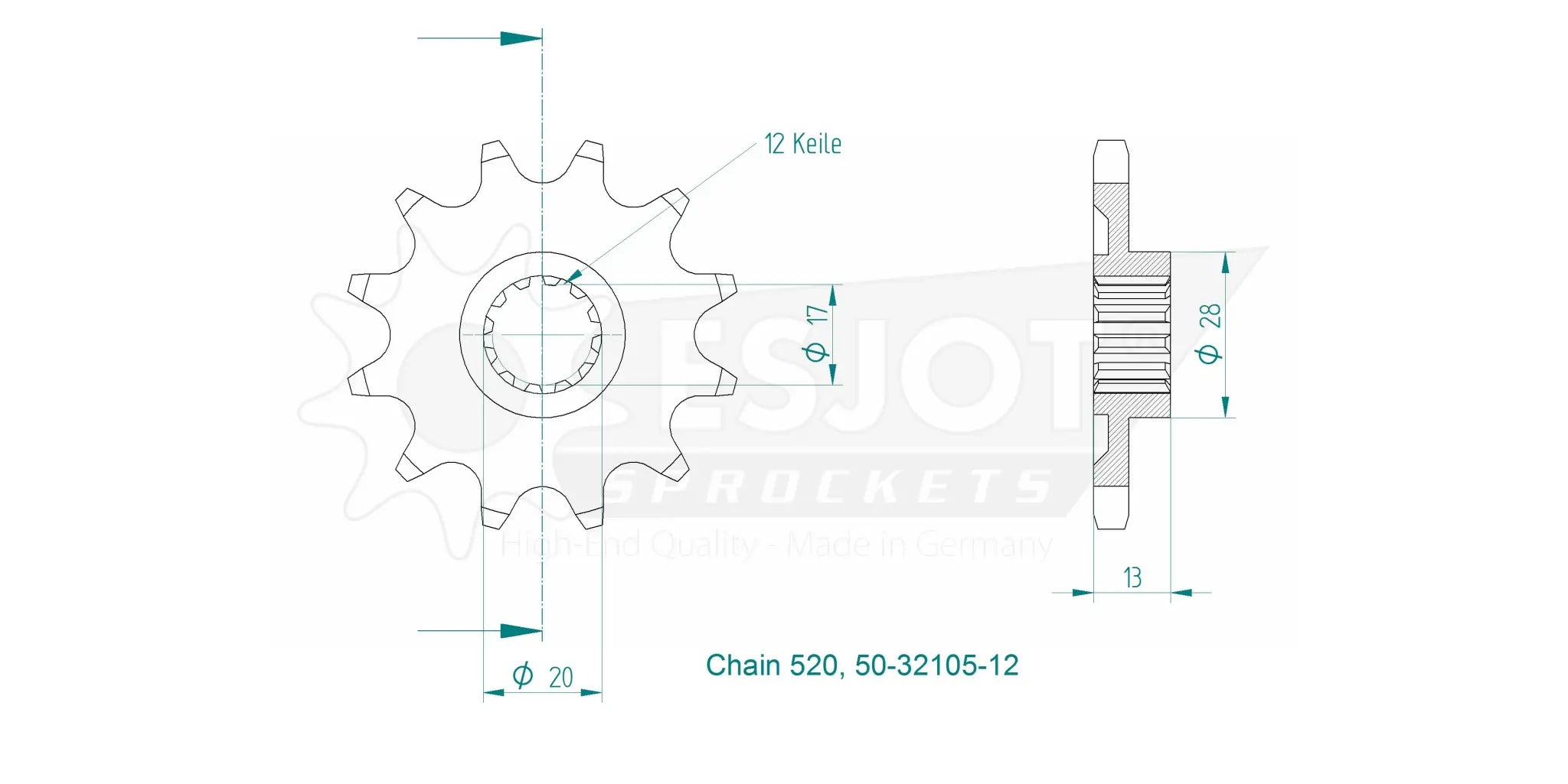 Esjot 520 Front Sprocket - 12 Tooth