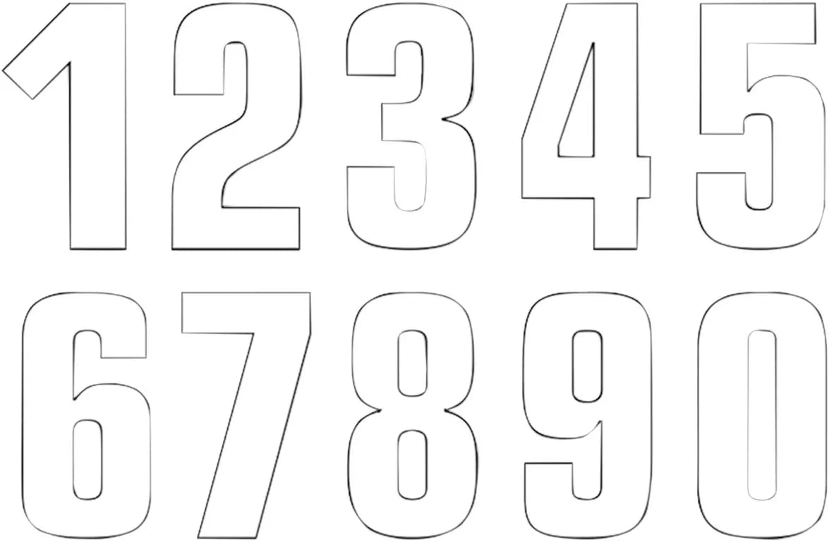 Blackbird Racing Number Plate Graphic - White "6" (3-pack)