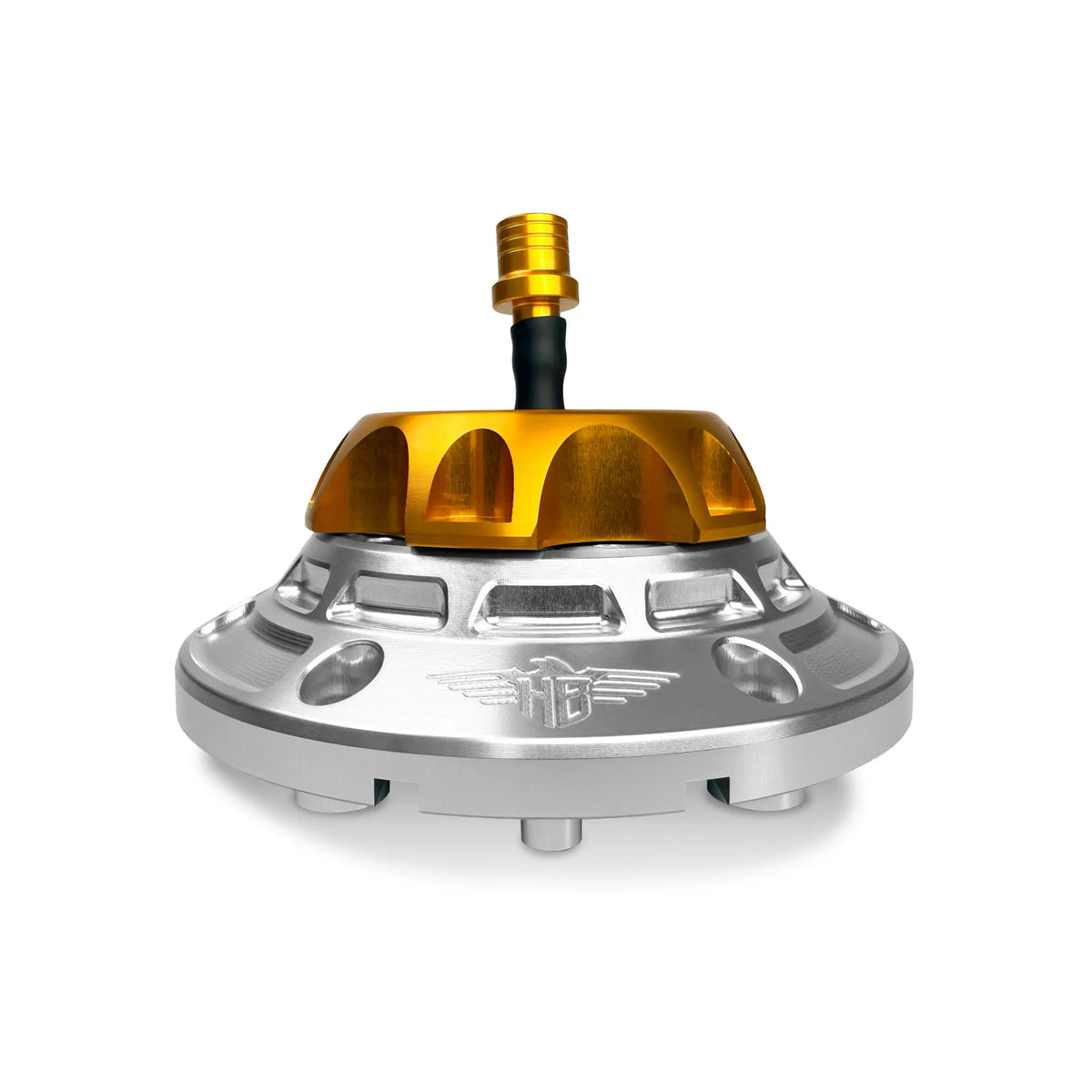 Heinz Bikes Performance Vented Fuel Cap Silver/Gold for Harley
