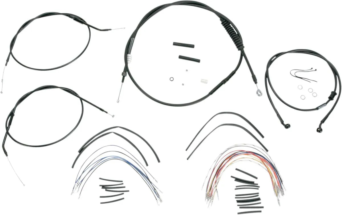 BURLY BRAND Complete Black Vinyl Cable Kit for Ape Hangers