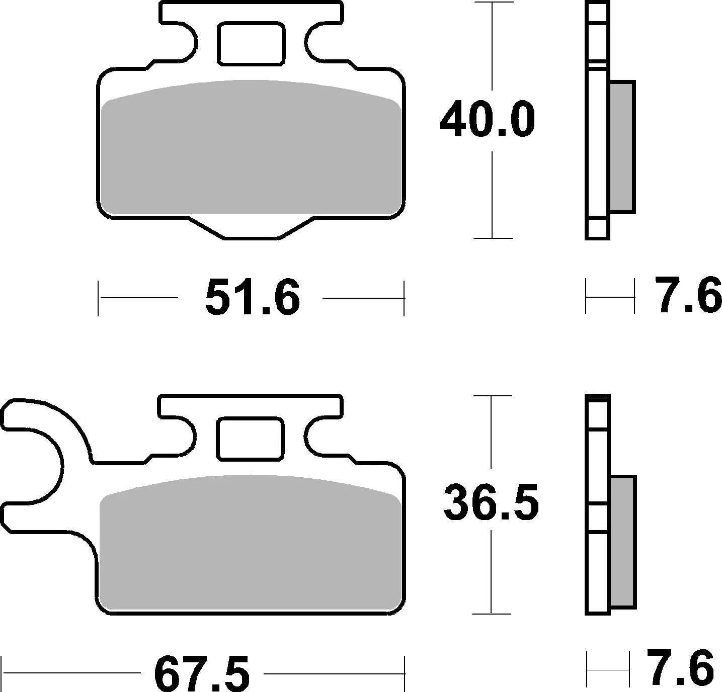 Sbs Rsi Bromsbelägg - Högpresterande Sintrad Metall - Fram