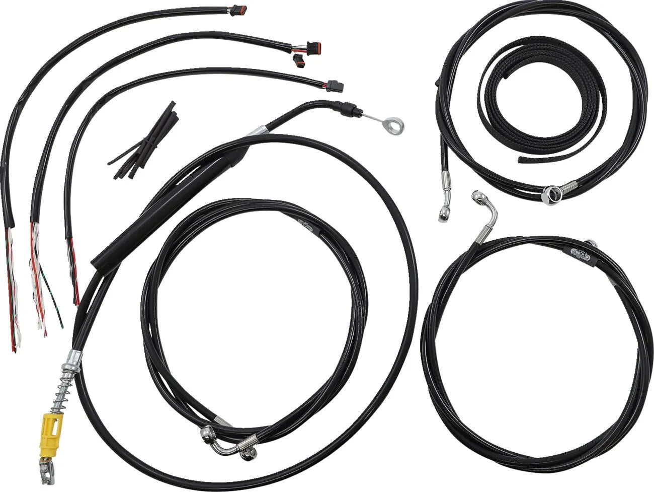 La Choppers Black Vinyl Braided Handlebar Cable Kit for 15"-17"