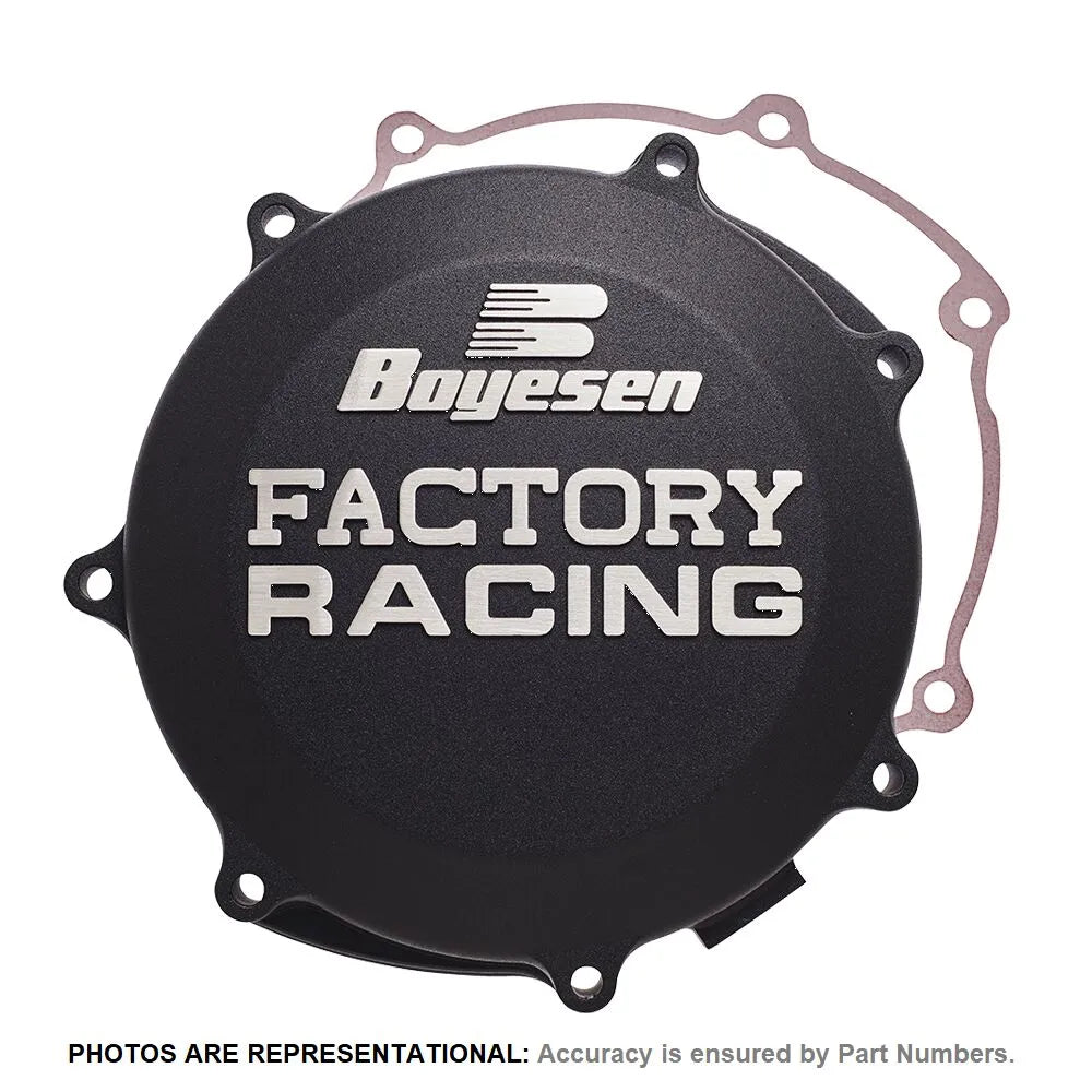 Boyesen Factory Clutch Cover - Black Anodized Aluminum