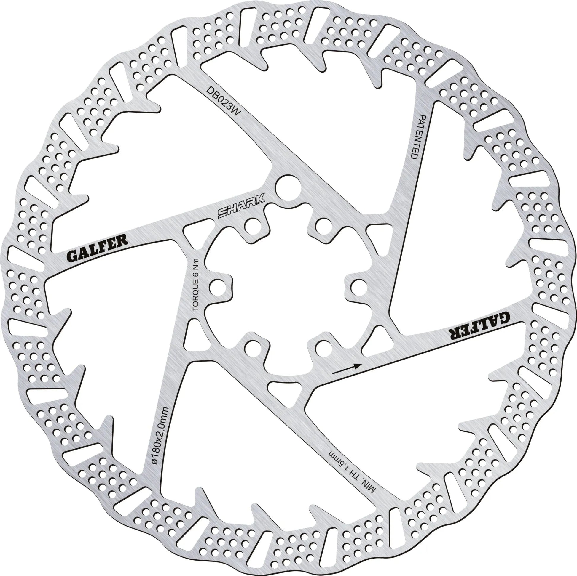 Galfer Shark Fixed Brake Rotor for 6-Hole Mount