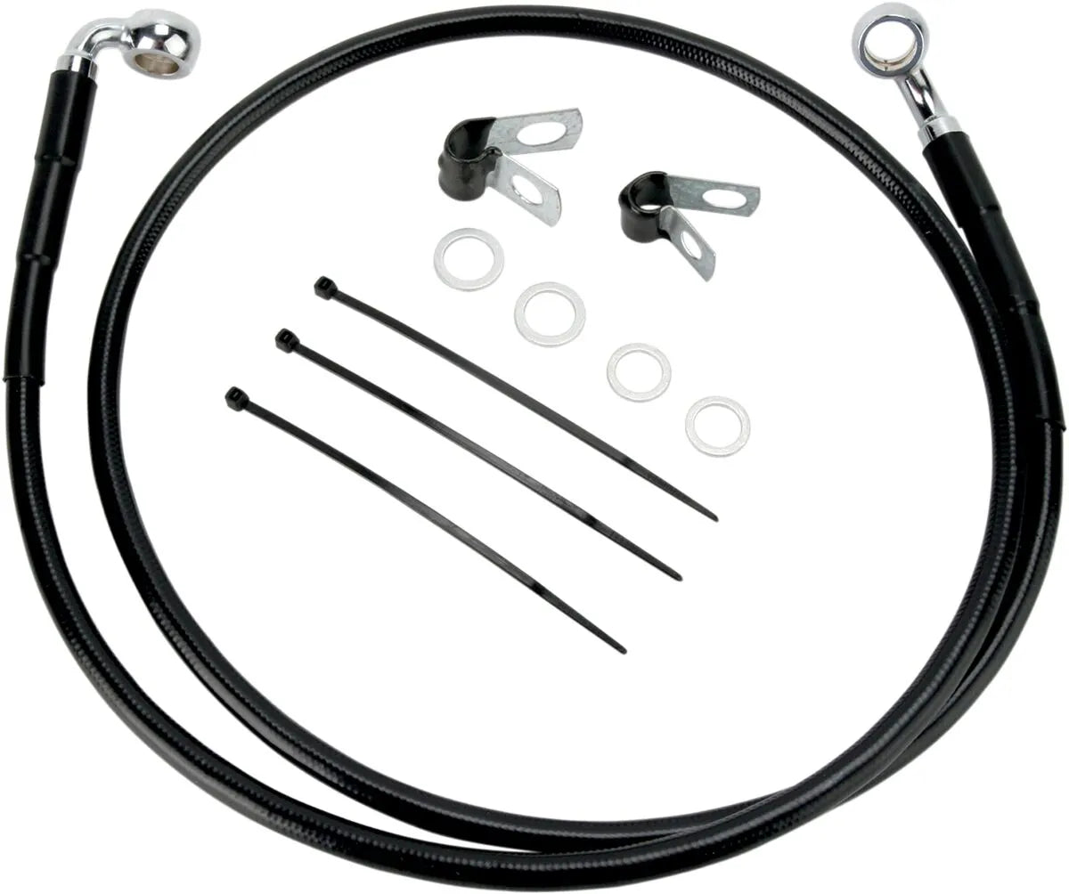 Drag Specialties Förlängd Svart Vinyl Bromsslang Kit