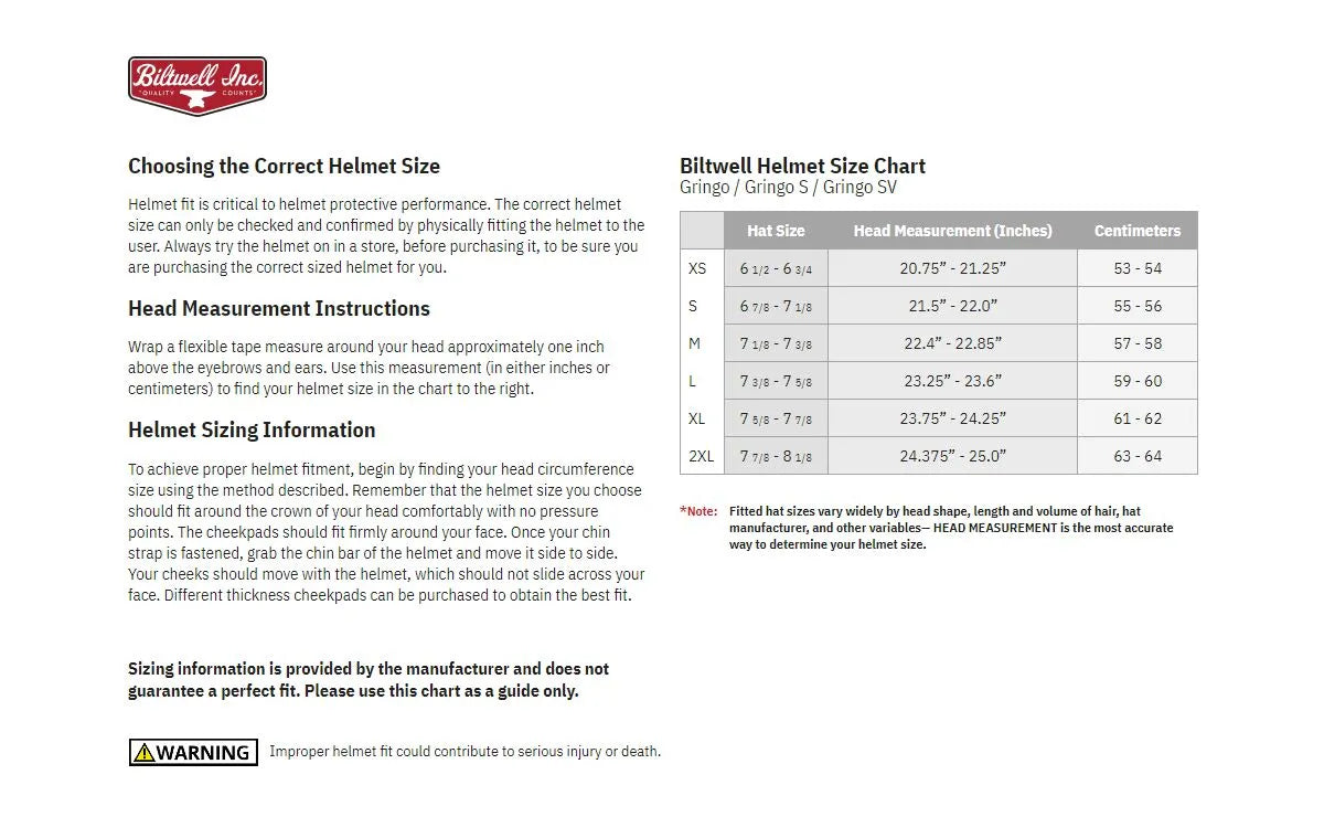 Biltwell Gringo Helmet - Full Face - Gloss White