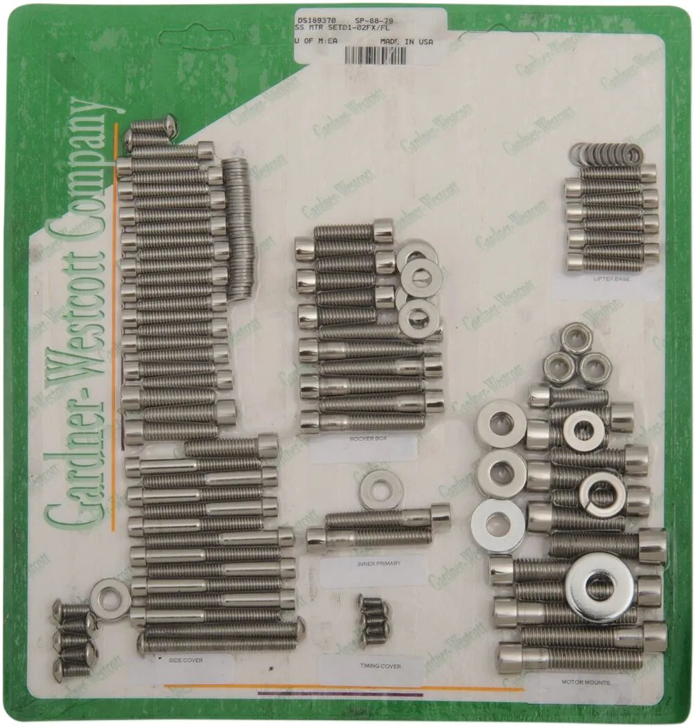 Gardner-Westcott Stainless Steel Motor Set for HD FX FLST 00-06