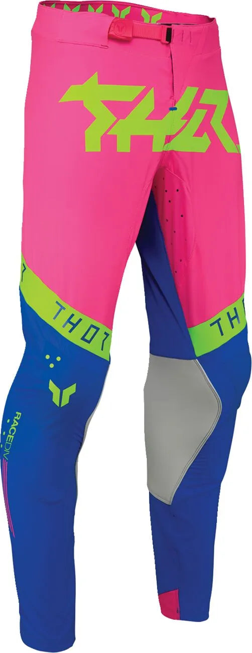 Thor Sportmode Flite Pants - Blue/Fluorescent Pink/Fluorescent Yellow
