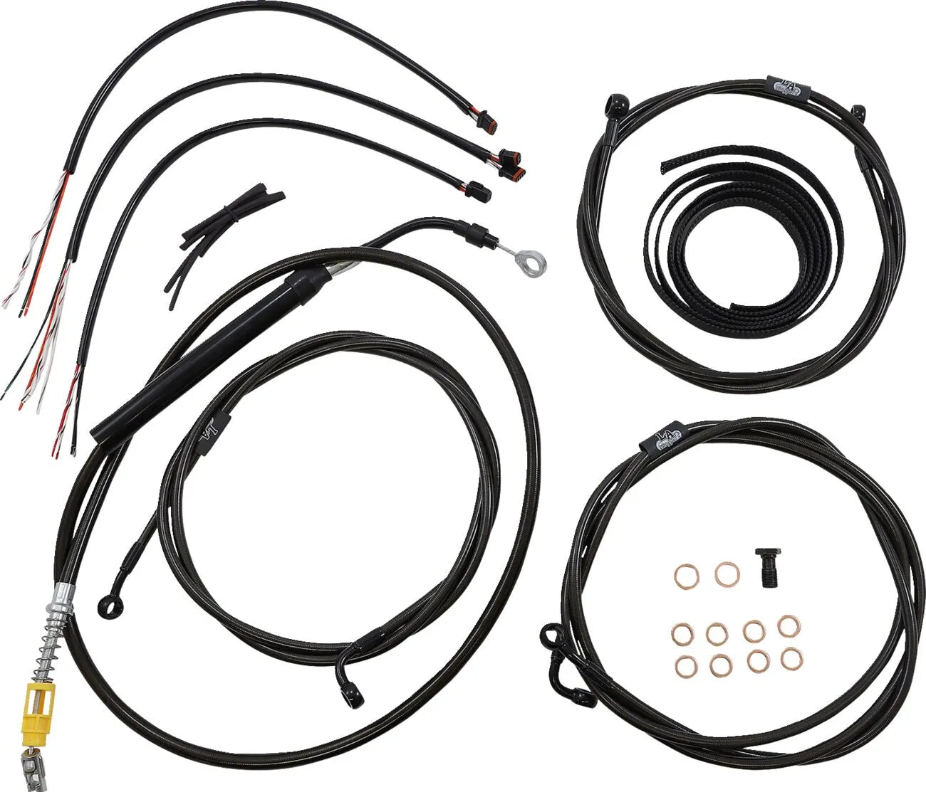 La Choppers Midnight Braided Handlebar Cable Kit for 15-17" Ape