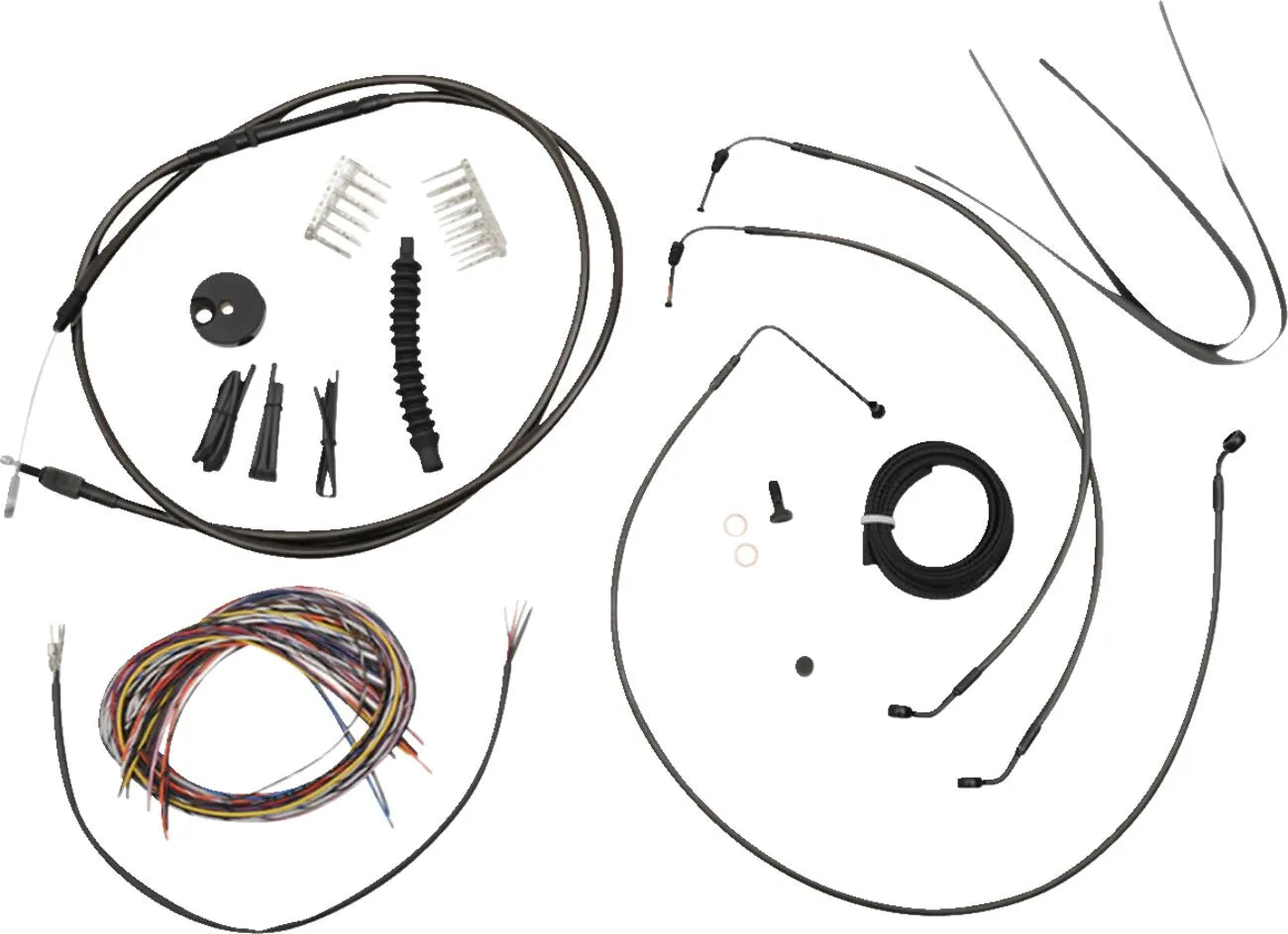 La Choppers Midnight Handlebar Cable/Brake Line Kit for 12"-14"