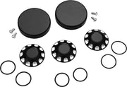 Show Chrome Ryker Axle Caps - Black Aluminum