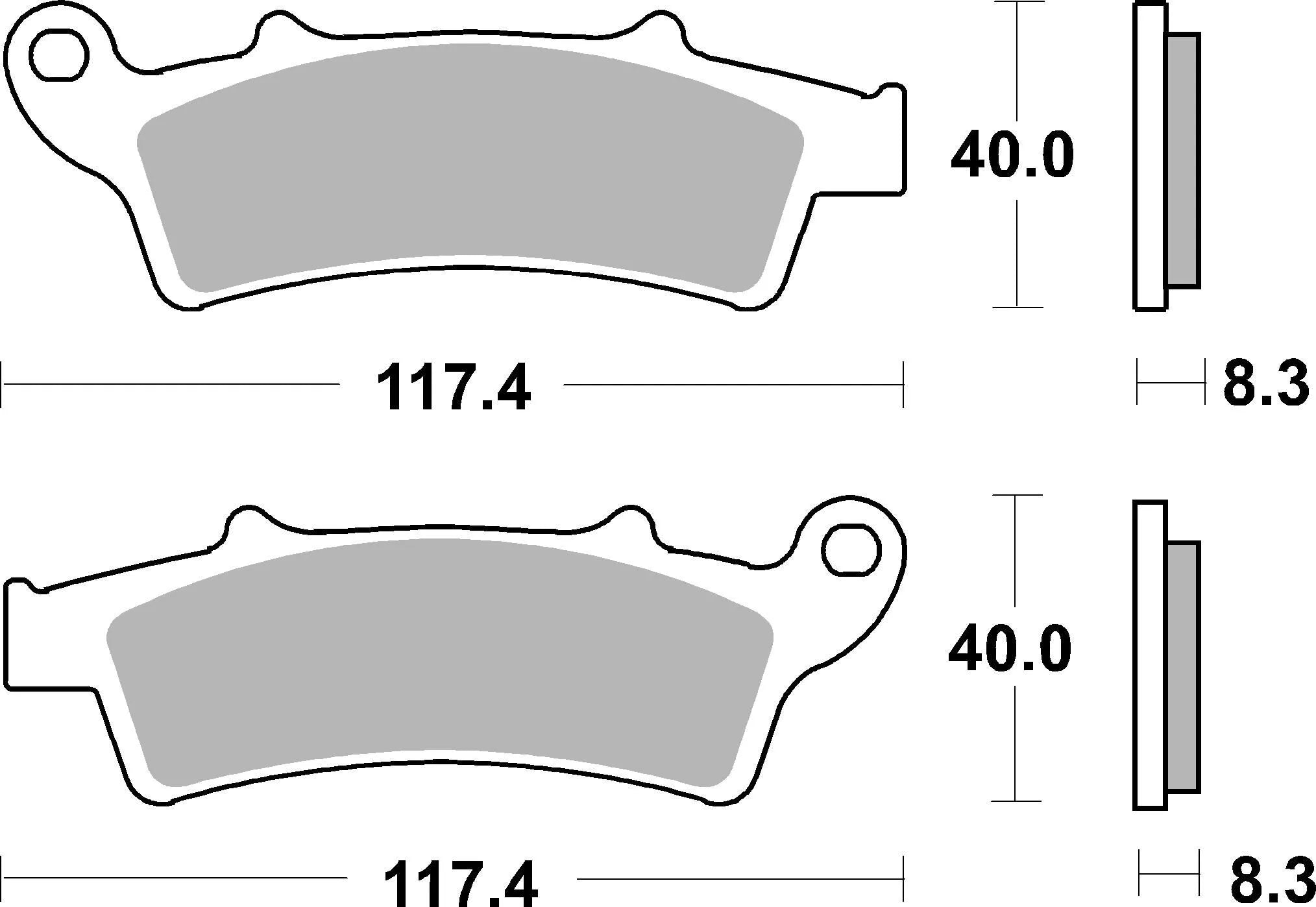 Sbs Ms Scooter Maxi Sintered Bromsbelägg - Fram