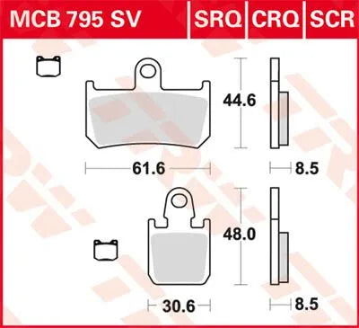 Trw Crq Serie Carbon Race Bromsbelägg För Sportmotorcyklar - Fram