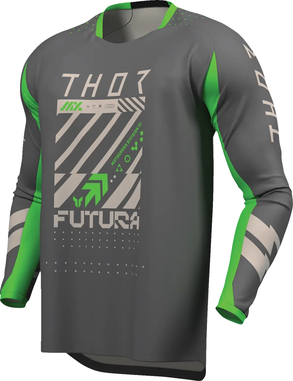 Thor Launchmode Futura Jersey - Light Gray/Charcoal Gray/Fluorescent Green