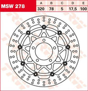 Trw Round Floating Brake Rotor För Motorcykel - Fram