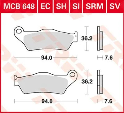Trw Si Series Sintrade Off-road Bromsbelägg - Fram & Bak