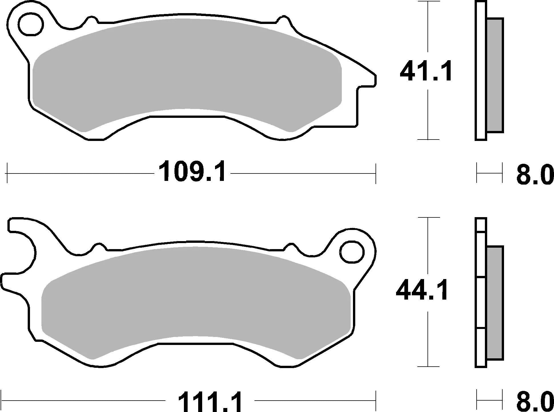 Sbs Hf Street Ceramic Organic Brake Pads - Front