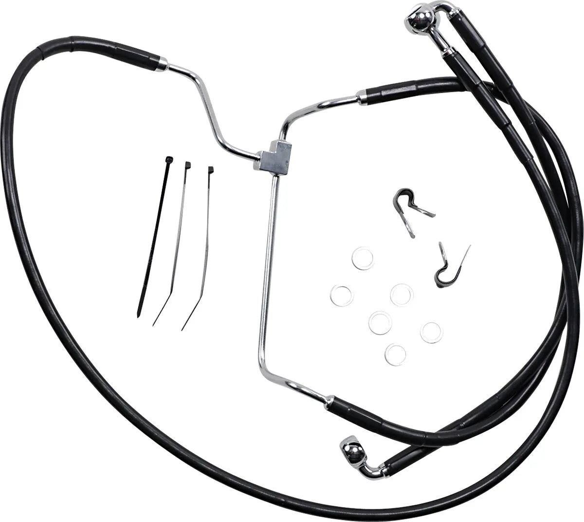 Drag Specialties Extended Black Vinyl Brake Line Kit