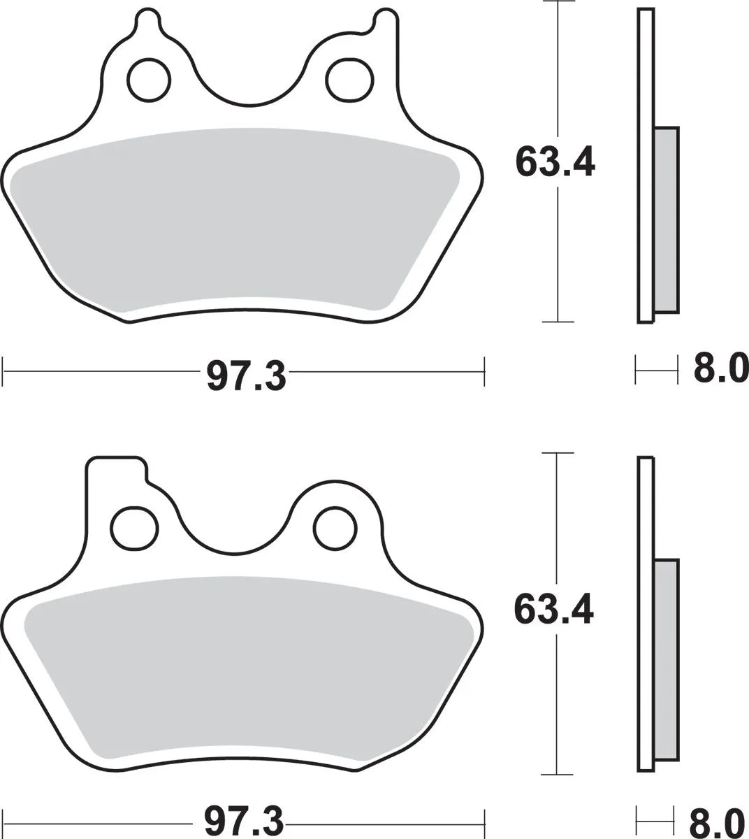 Sbs Sintered Metal Brake Pads For Harley/buell - Front