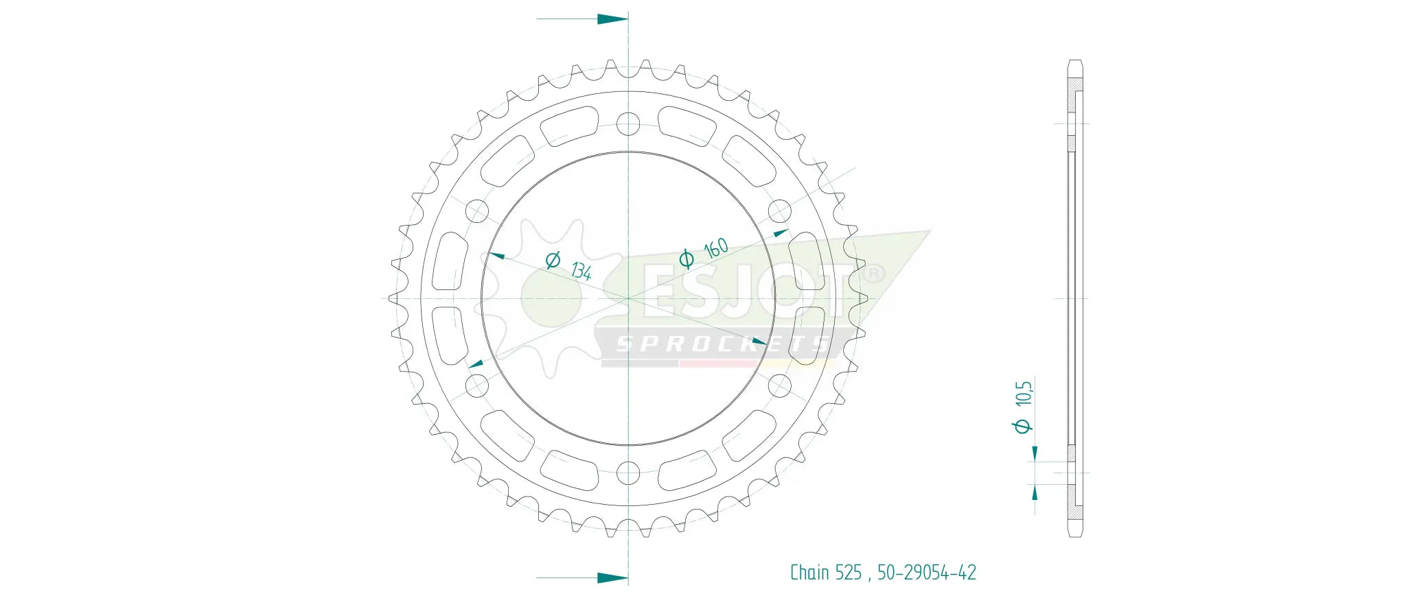 Esjot 525 Rear Sprocket - High-quality Steel