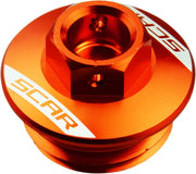 Scar Oil Filler Cap - Orange Aluminum Replacement Plug