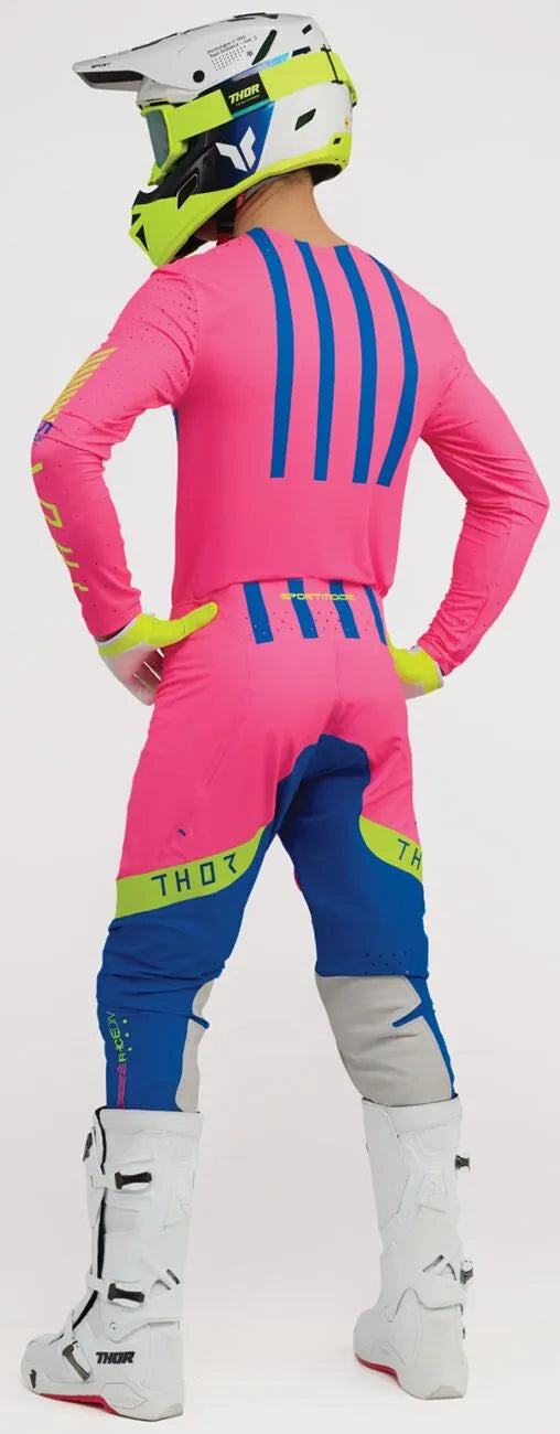 Thor Sportmode Flite Jersey - Blue/Fluorescent Yellow/Fluorescent Pink