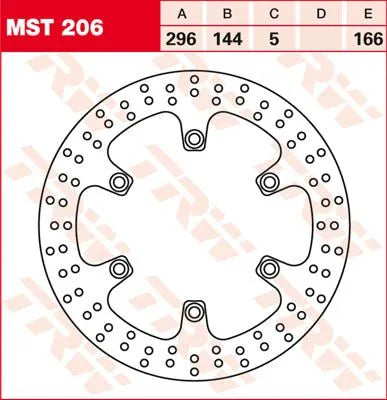 Trw Rund Fast Bromsrotor 250-299mm - Fram