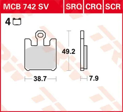 Trw Sv Series Sintered Brake Pads For Front Brake - Front