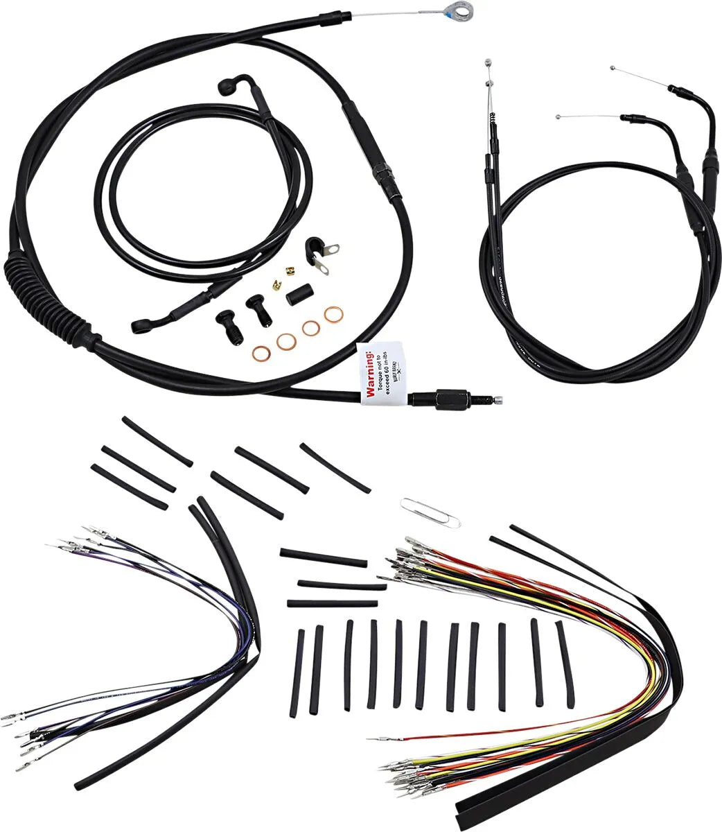 BURLY BRAND Black Vinyl Cable/Line Kit for Ape Hangers