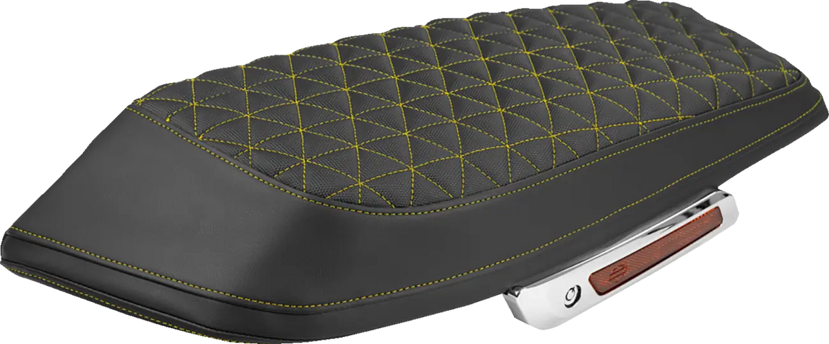 Saddlemen Tri-Gripper Saddlebag Lid Covers Black Gold Stitching
